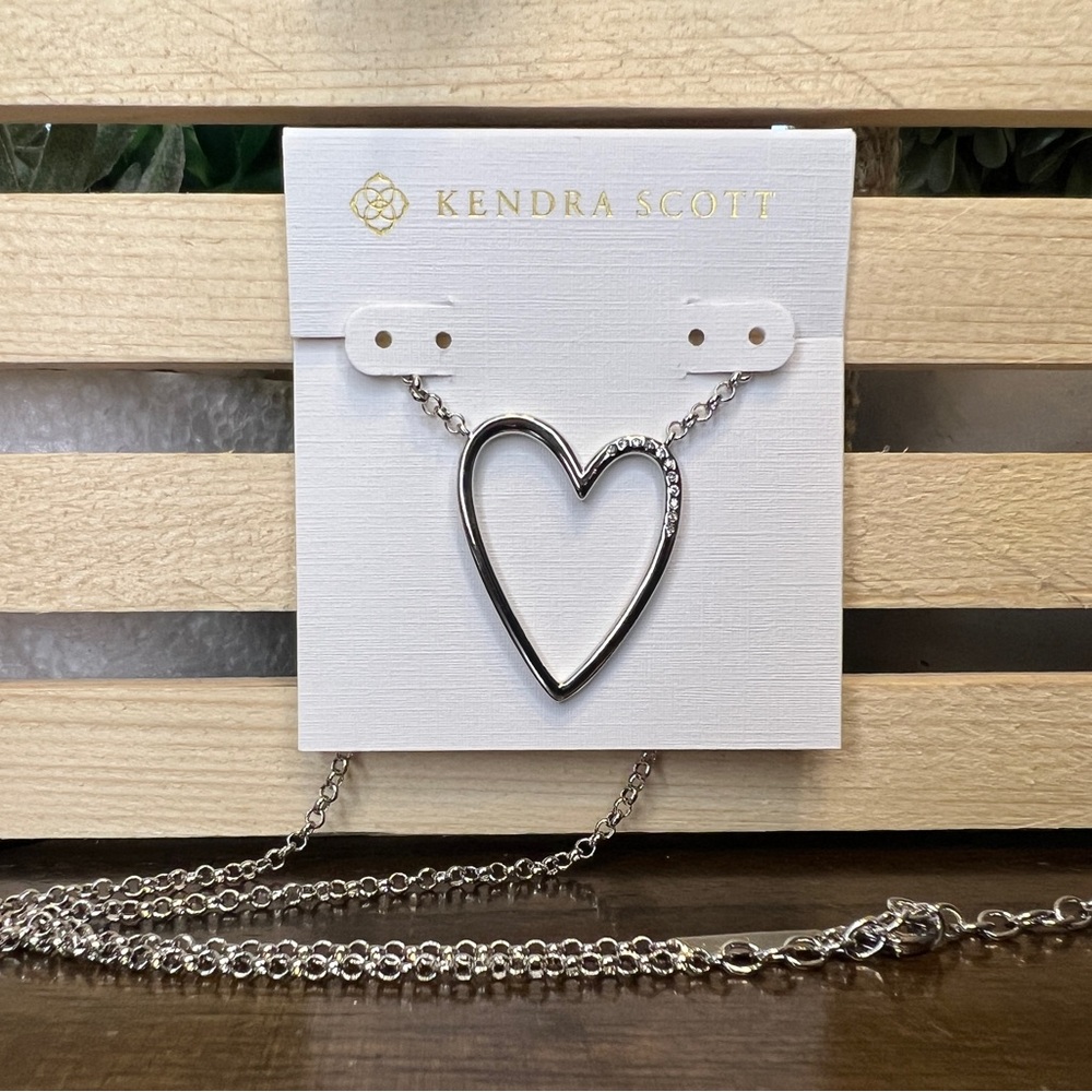 Kendra Scott Ansley Silver Heart Pendant Necklace